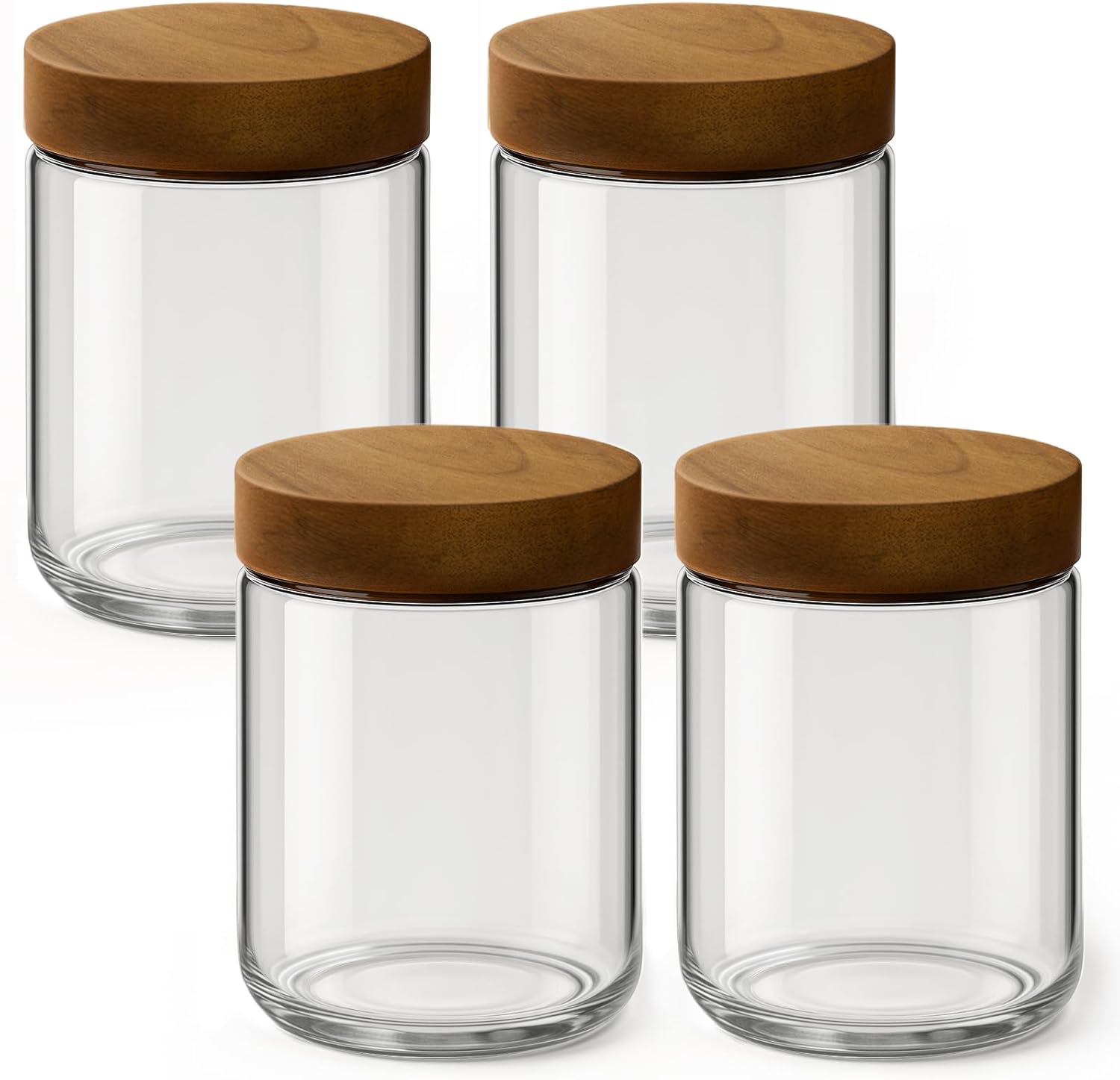 Meal Prep Jars With Lids - 16온스 4개입 오버나이트 오트밀 용기(뚜껑 포함),