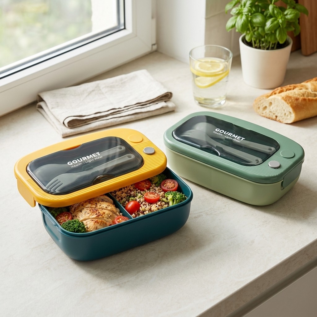 Meal Prep Meal Ideas - 전자레인지용 플라스틱 도시락 성인 어린이용 2칸