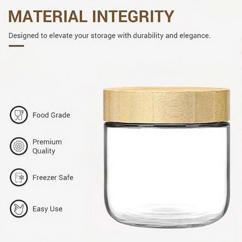 Meal Prep Jars With Lids - 주방 보관 유리병 밀폐 유리병 4개