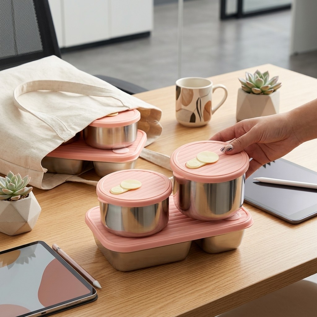Meal Prep Box - 전자레인지 사용 가능 304 스테인리스 도시락