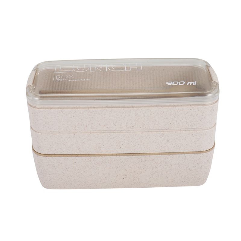 Meal Prep Japanese - AEE6-일본 도시락, 3칸 분리형, 밀짚 소재,
