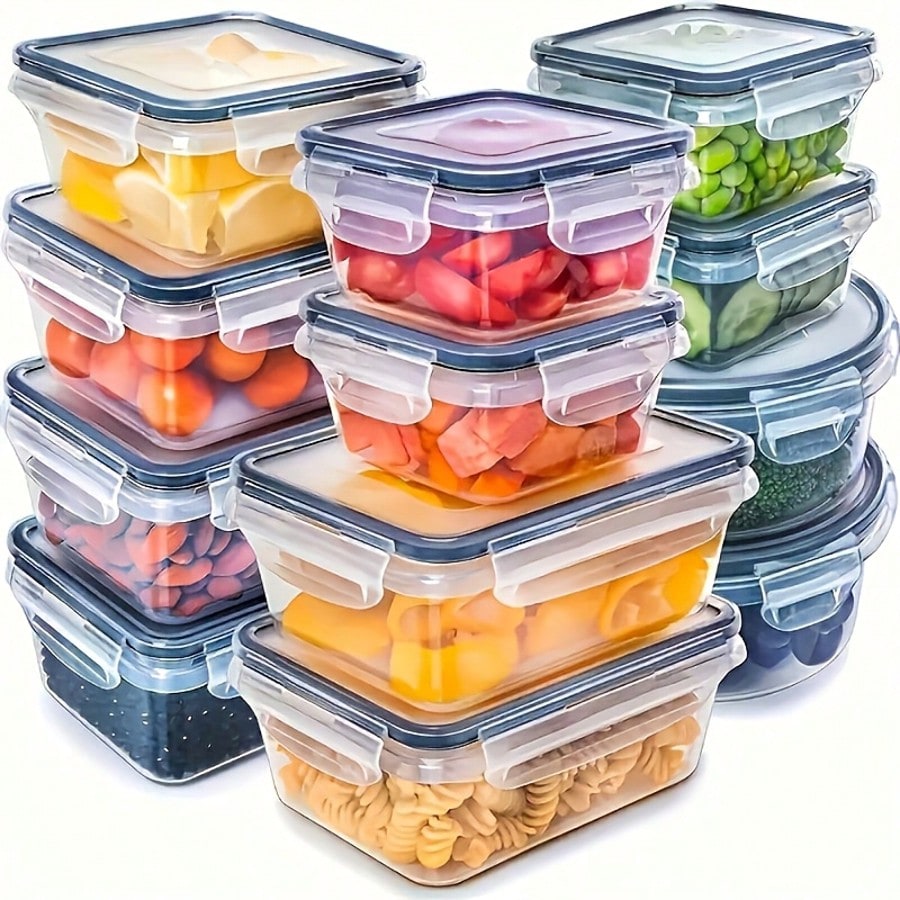 Meal Prep Box - 24개 식사 준비용 식품 용기 세트,