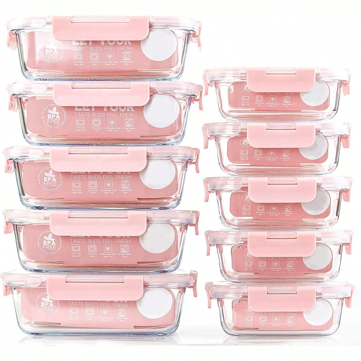 Meal Prep Jars With Lids - 10팩 유리 밀프렙 용기, 뚜껑이 있는