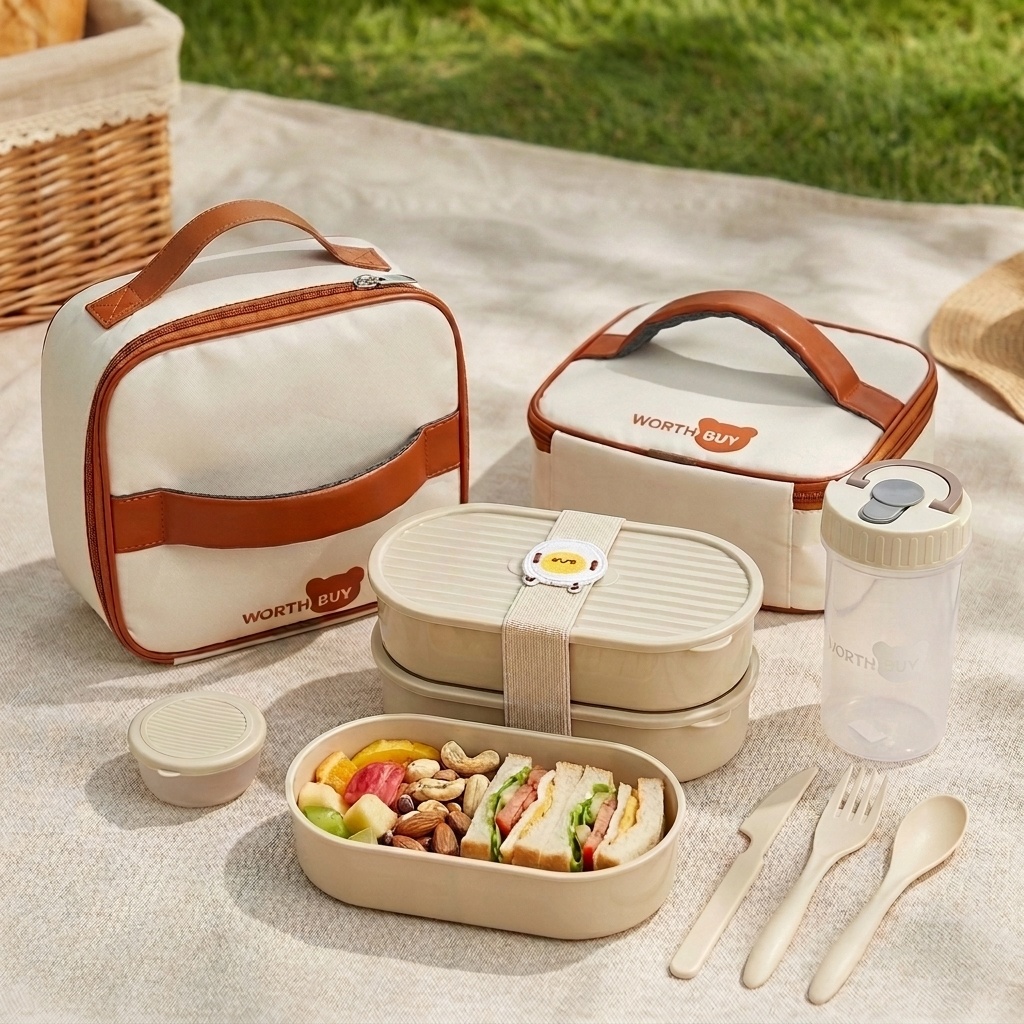 Meal Prep Box - 2개 세트 재사용 가능한 플라스틱 도시락통,