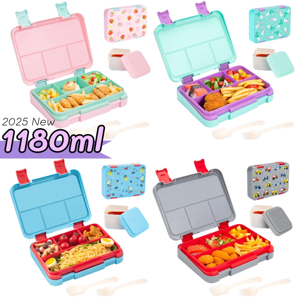 Meal Prep Box - 40온스 만화 패턴 도시락 세트, 새지