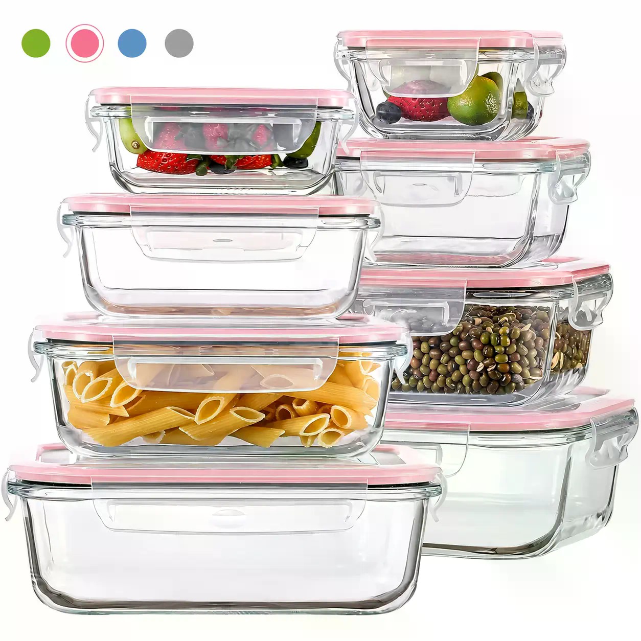 Meal Prep Meal Ideas - AISOON 12/8개 세트 적층형 보로실리케이트 유리