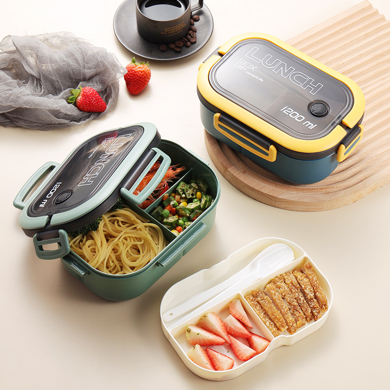 Meal Prep Box - 휴대용 단일 이중층 도시락 상자, 과일