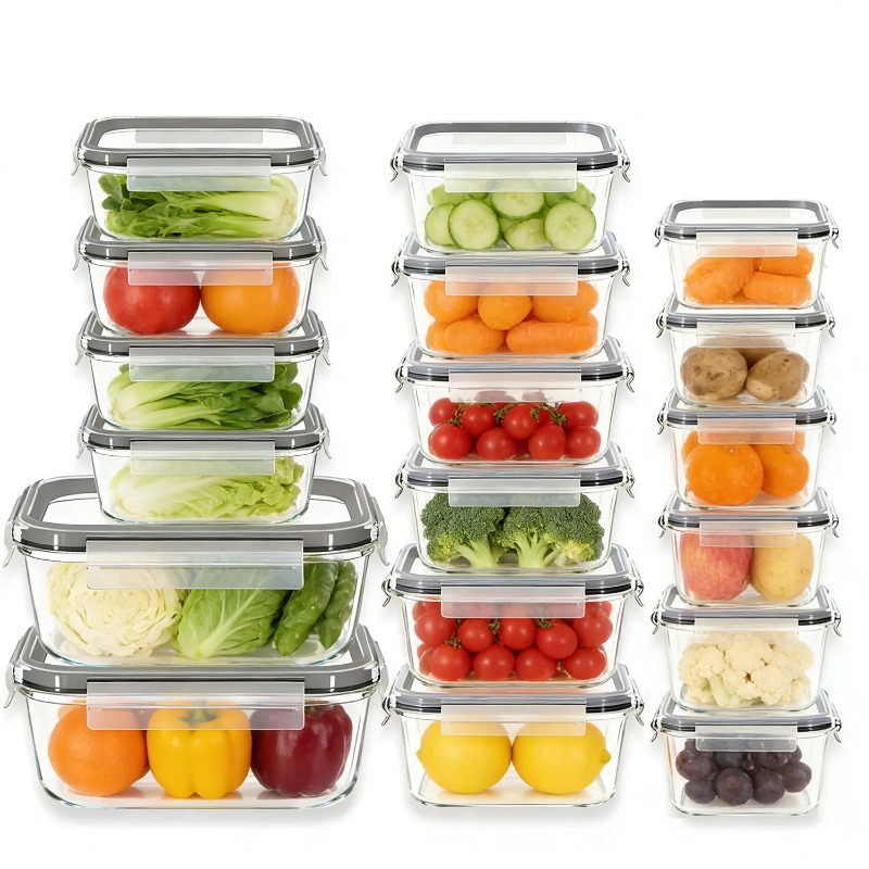 Meal Prep Jars With Lids - 18팩 유리 식품 보관 용기 세트(밀폐