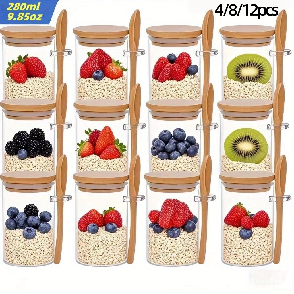 4/8/12개입, 뚜껑이 있는 오트밀 아침식사 컵(9. - Meal Prep Jars With Lids 리뷰 및 가격