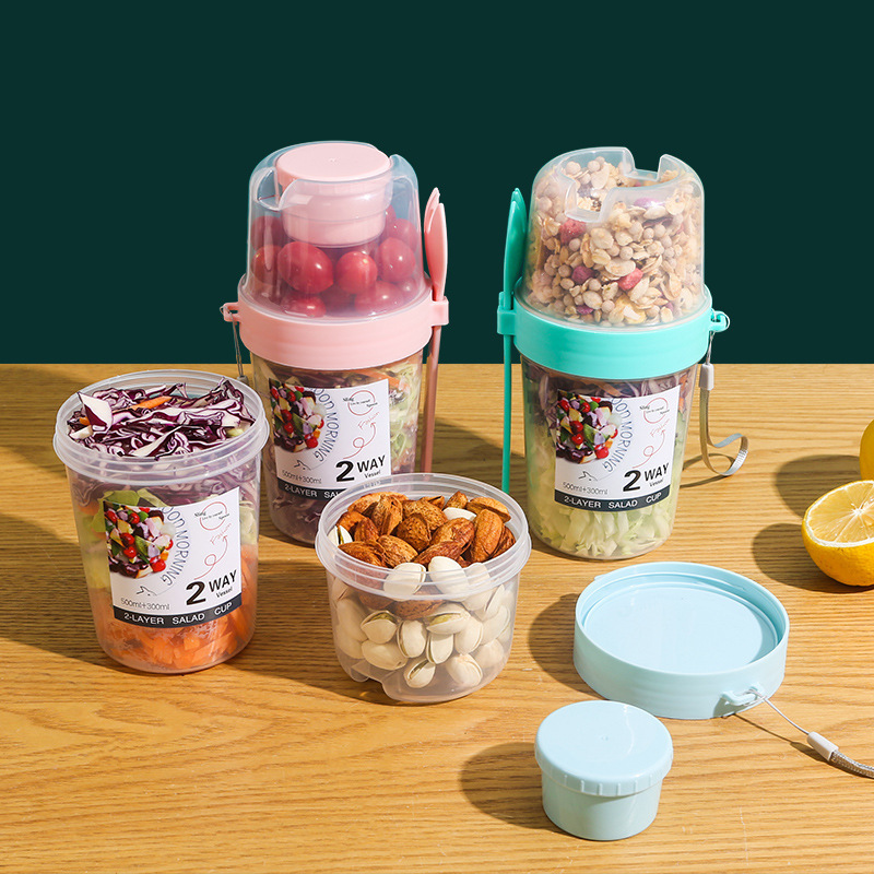 샐러드 오트밀 컵 500ml+300ml 누수 방지 뚜껑 - Meal Prep Oatmeal 리뷰 및 가격
