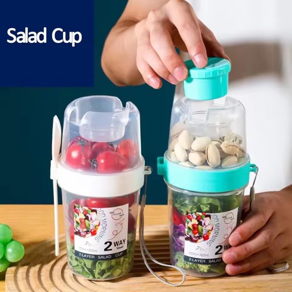 샐러드 오트밀 컵 500ml+300ml 누수 방지 뚜껑 - Meal Prep Oatmeal 리뷰 및 가격