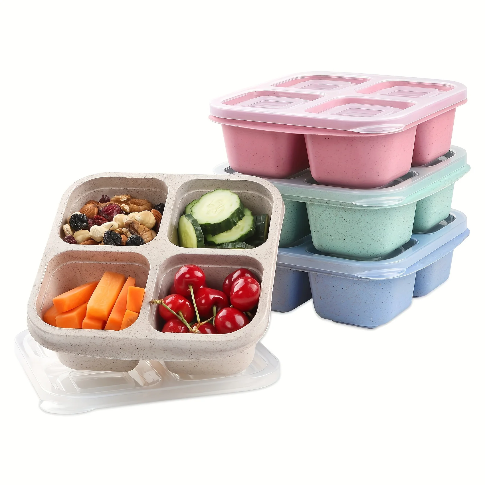 투명 뚜껑 4 개 달린 스낵 박스, 스낵 용기, 신선도 - Meal Prep Box 리뷰 및 가격