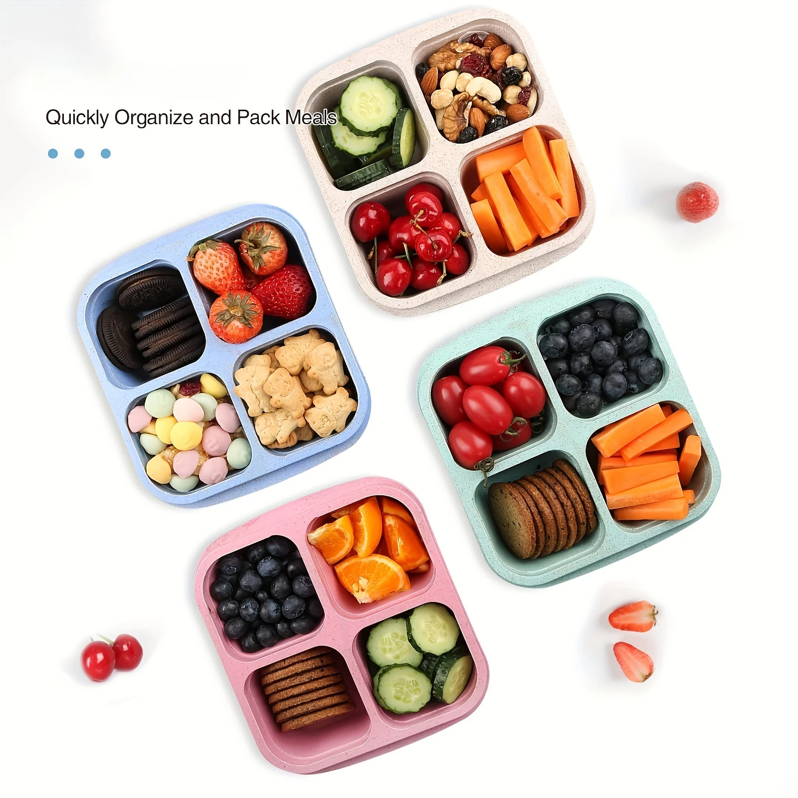 투명 뚜껑 4 개 달린 스낵 박스, 스낵 용기, 신선도 - Meal Prep Box 리뷰 및 가격