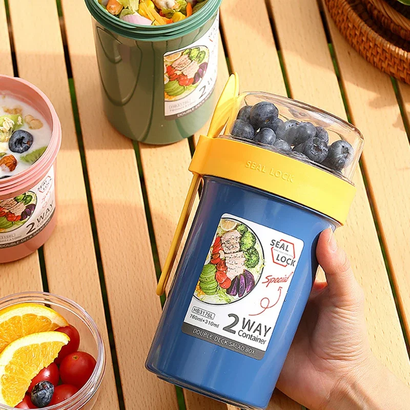 벤토 도시락 샐러드 오트밀 아침식사 더블컵 시리얼 견과 - Meal Prep Box 리뷰 및 가격