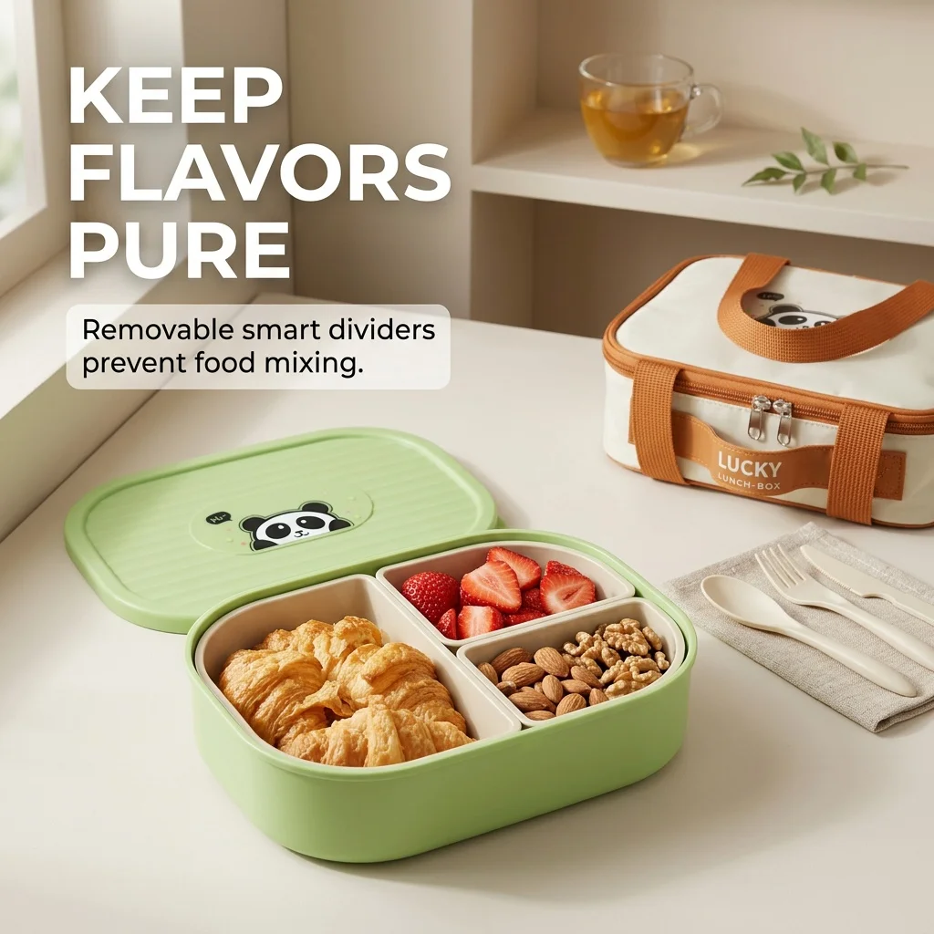 뚜껑이 있는 어린이용 도시락통, 3칸 분리형 플라스틱  - Meal Prep Jars With Lids 리뷰 및 가격