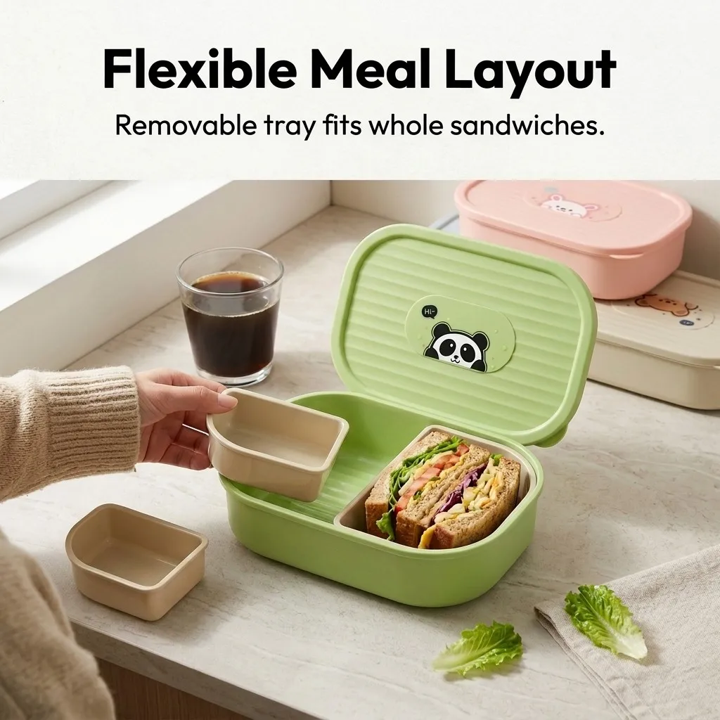 뚜껑이 있는 어린이용 도시락통, 3칸 분리형 플라스틱  - Meal Prep Jars With Lids 리뷰 및 가격