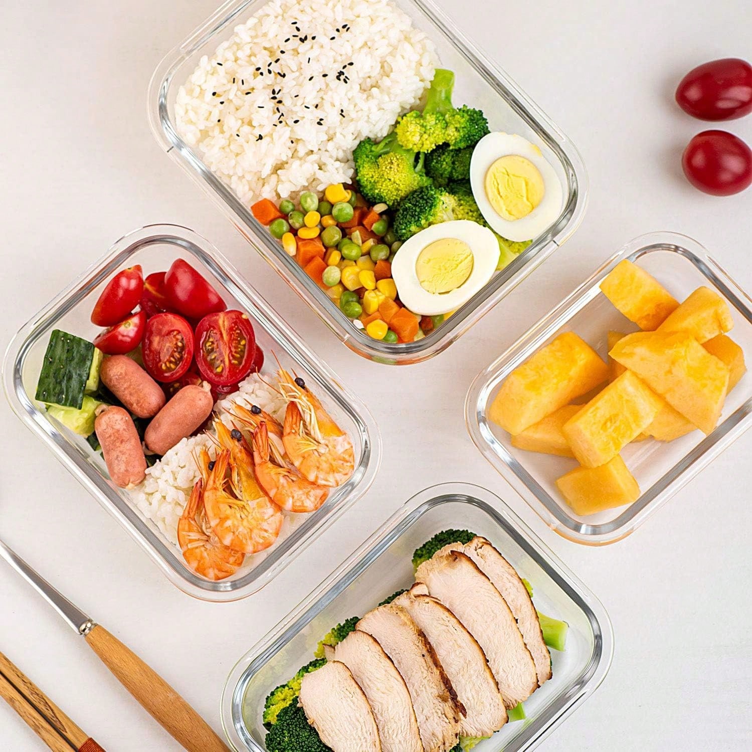 10팩 유리 밀프렙 용기, 뚜껑이 있는 밀폐형 식품 보 - Meal Prep Jars With Lids 리뷰 및 가격
