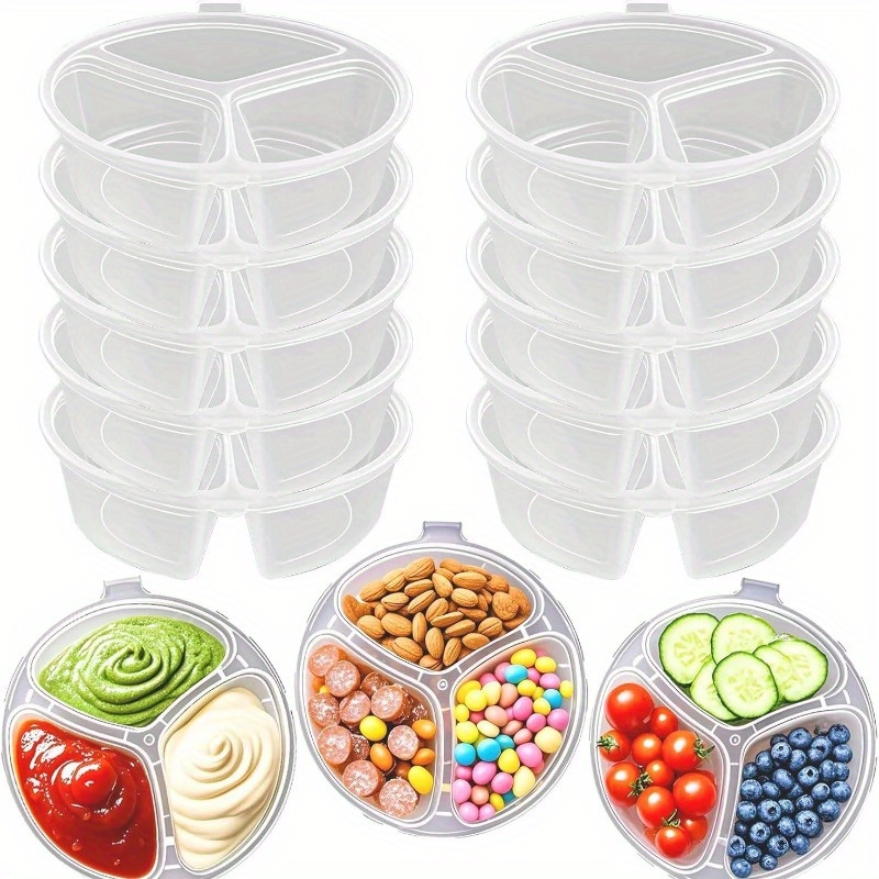 뚜껑이 있는 3칸 일회용 식품 용기 - 식사 준비, 피 - Meal Prep Jars With Lids 리뷰 및 가격