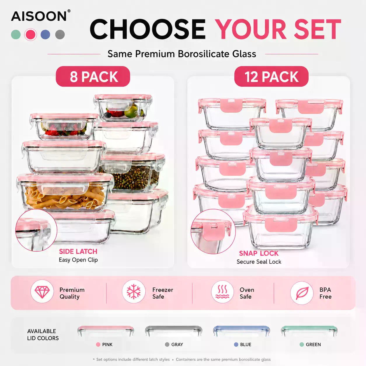 AISOON 12/8개 세트 적층형 보로실리케이트 유리 - Meal Prep Meal Ideas 리뷰 및 가격