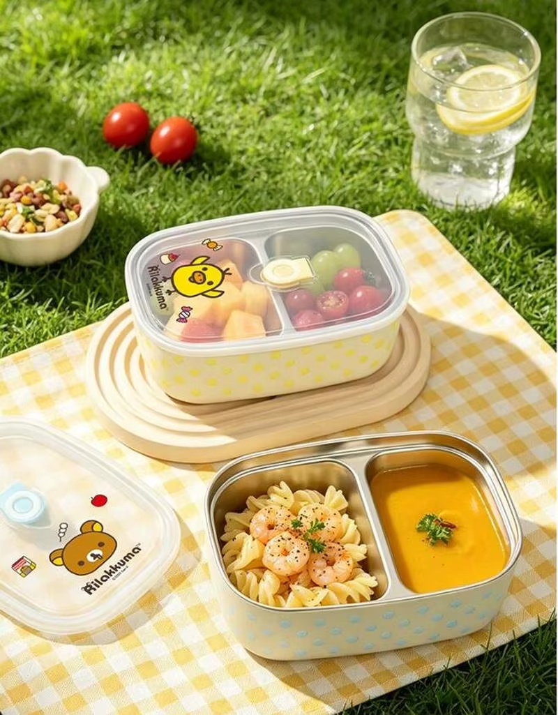 릴락쿠마 스테인리스 스틸 도시락통, 칸막이가 있어 내용 - Meal Prep Box 리뷰 및 가격